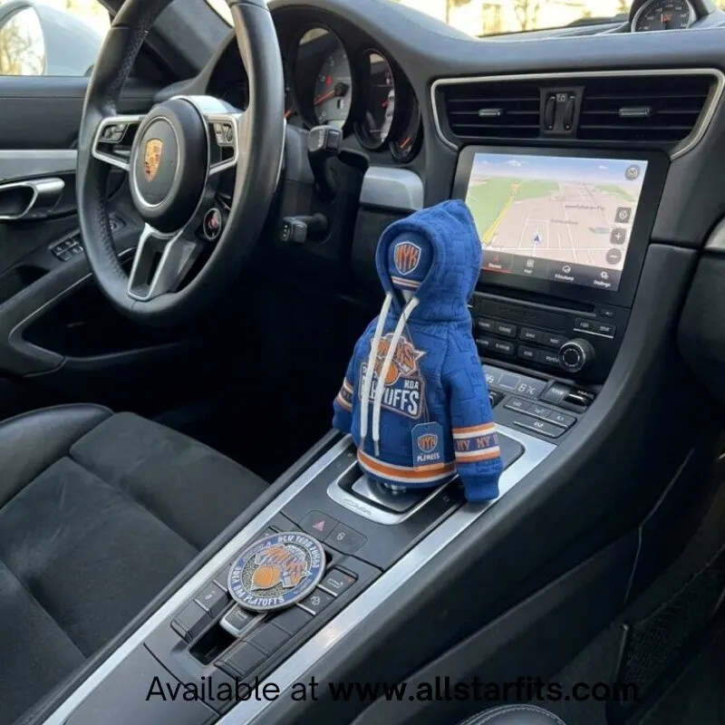 "Celebrate with Exclusive Space Marine, Knicks, and Soccer Apparel 2023" 4 New York Knicks 2026 NBA Champions Car Gear Shift Hoodie