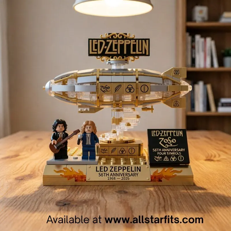 "Celebrate with Exclusive Space Marine, Knicks, and Soccer Apparel 2023" 8 Led Zeppelin 58th Anniversary Collector Building Set