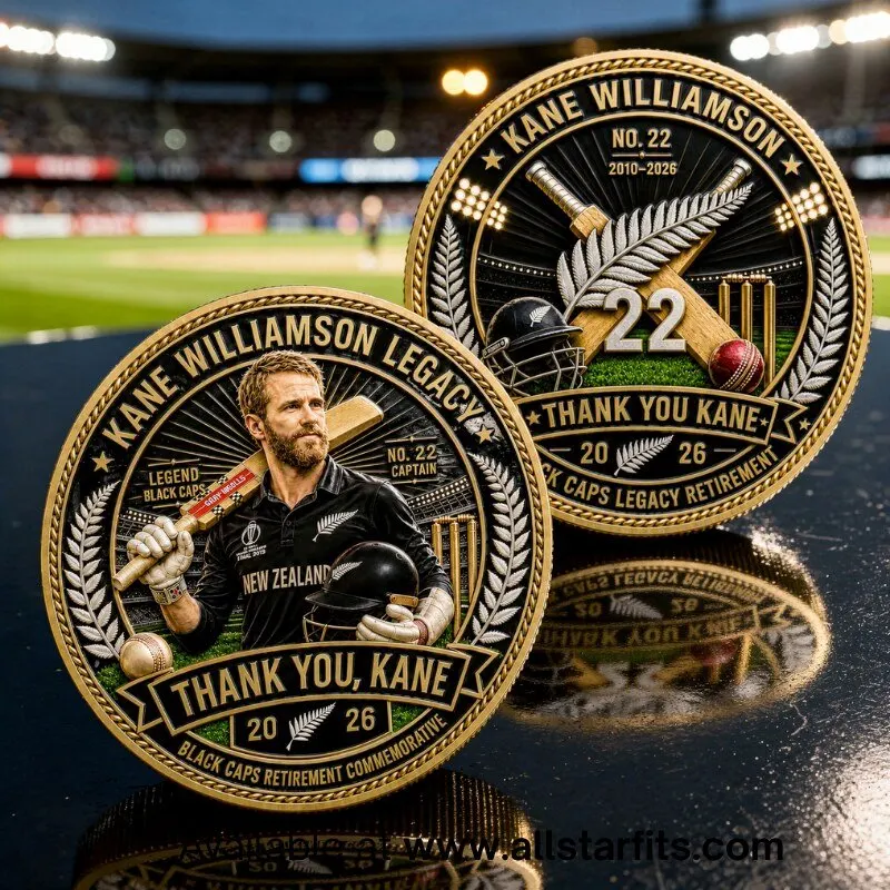 "Celebrate with Exclusive Space Marine, Knicks, and Soccer Apparel 2023" 10 Kane Williamson Legacy Retirement Commemorative Coin 2010–2026