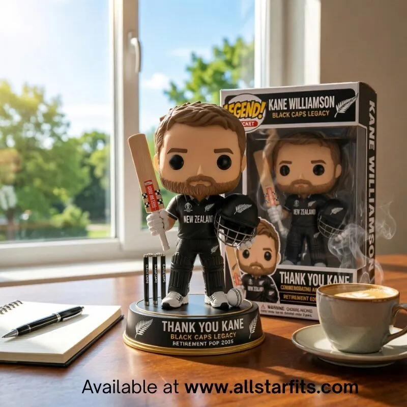 "Celebrate with Exclusive Space Marine, Knicks, and Soccer Apparel 2023" 11 Kane Williamson Black Caps Legacy Retirement Figure
