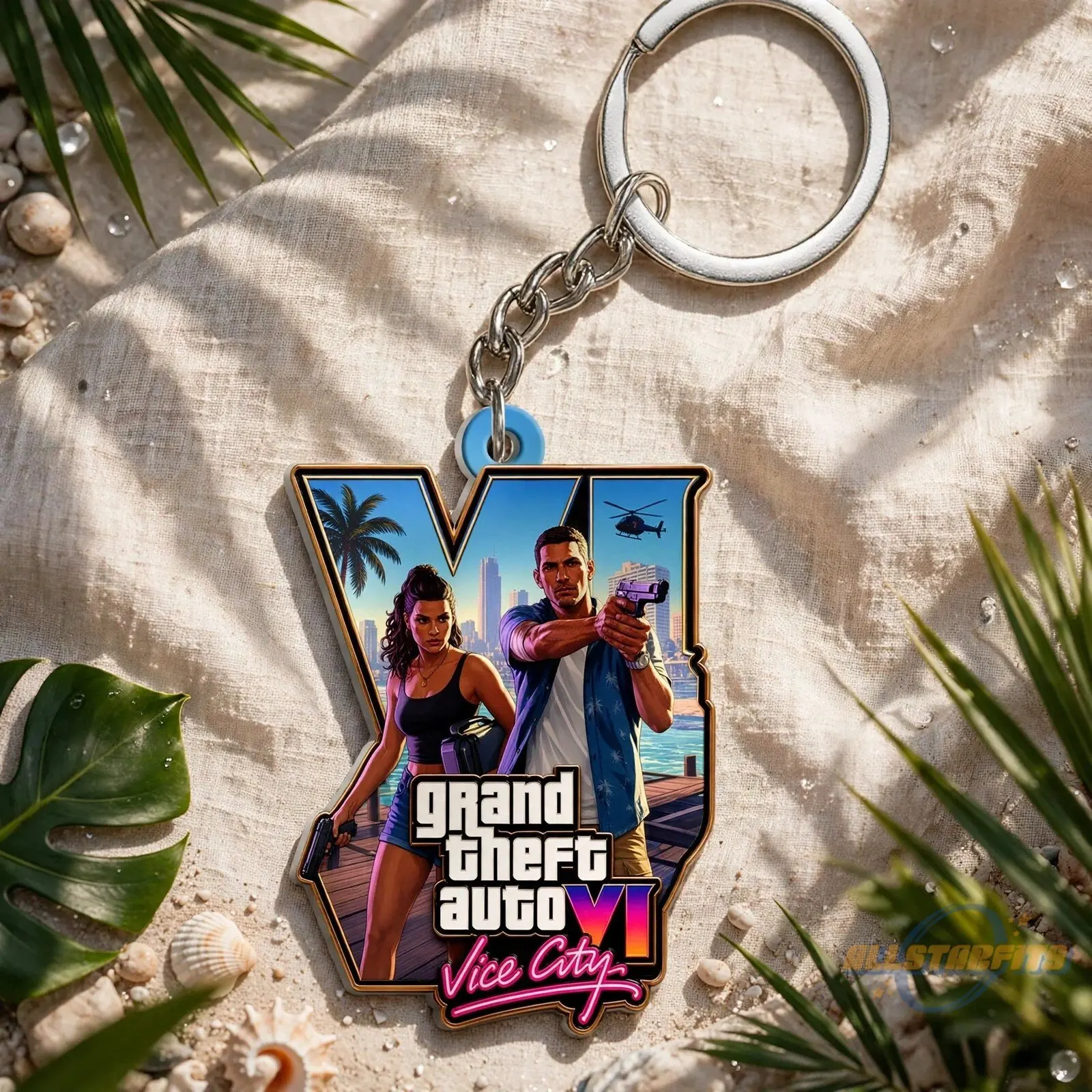 Grand Theft Auto VI Custom Shape 2-sided Keychain