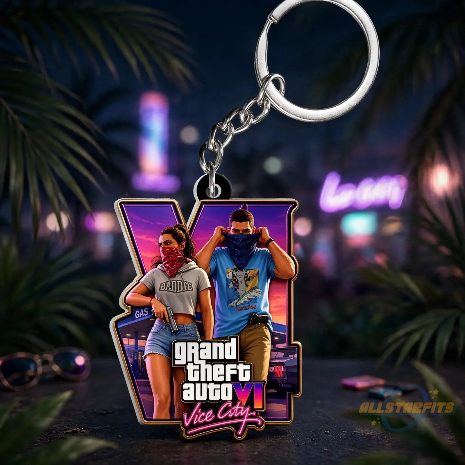 Grand Theft Auto VI Custom Shape 2-sided Keychain